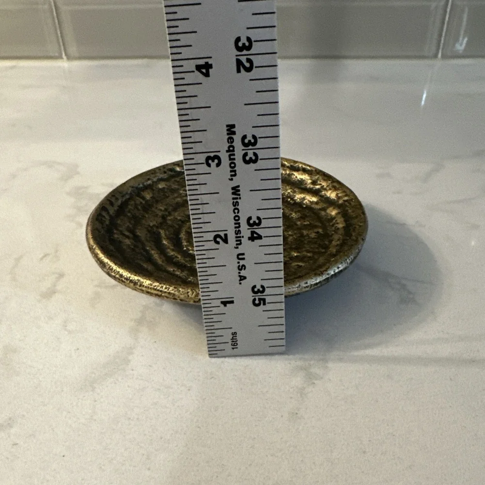 Vintage Andrea By‎ Sadek Trinket Dish textured, gold-gilded spiral pattern.